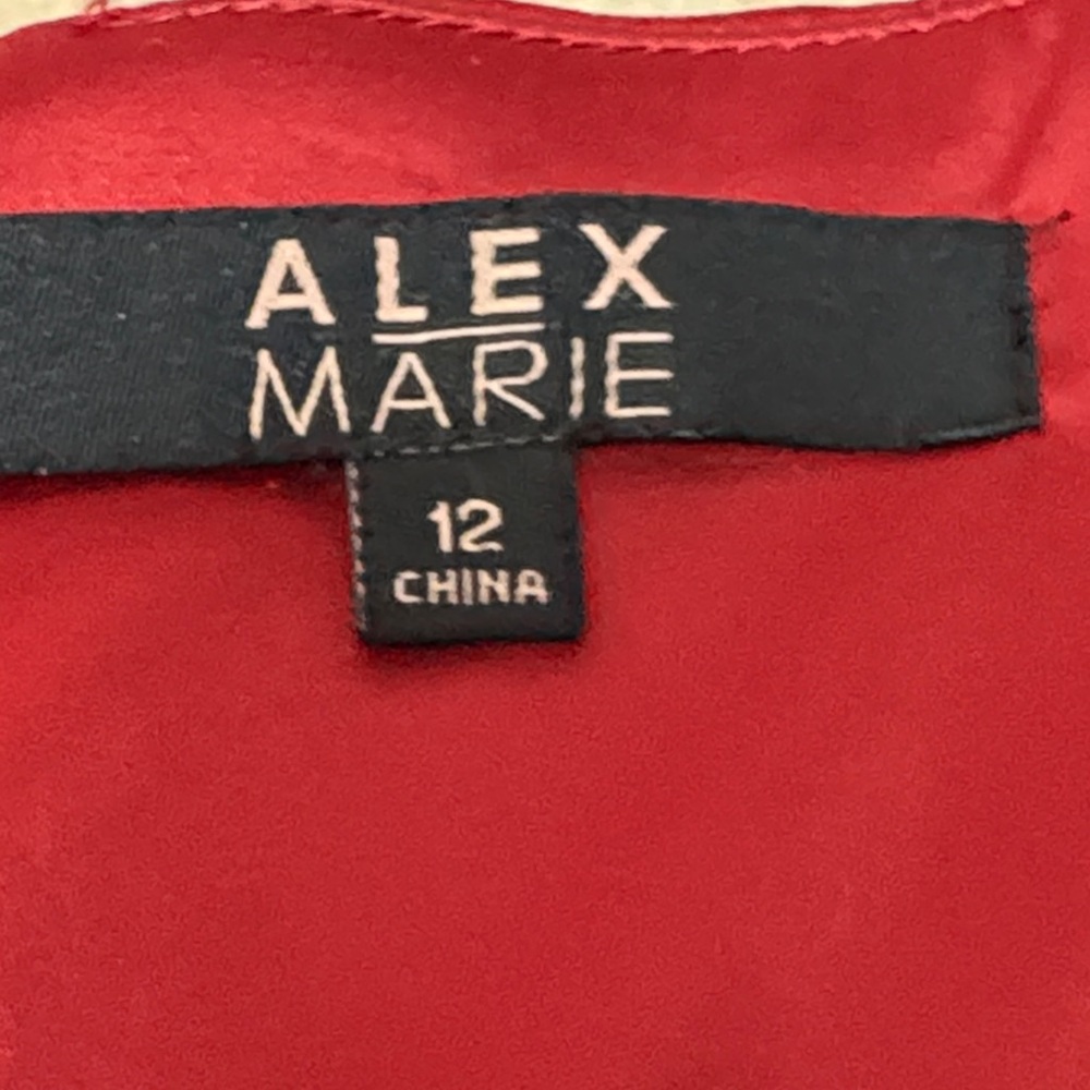 NWOT-Alex Marie Deep Red Long Sleeve Dress - Picture 7 of 13